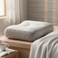 Latex Layer Neck Pillow – Slow Rebound, Non-Flattening – 40x60cm Knitted Cover Bantal Leher Lapisan 