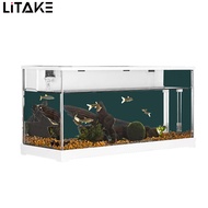 Desktop Fish Tank, Small Aquarium Fish Bowls, Acrylic Ultra Clear Mute Goldfish Tank, Filter Aquariu