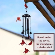 New Outdoor Cardinal Wind Chimes Garden Courtyard Red Clothes Bishop Metal Wind Chimes Decoration Pe
