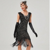1920s Dresses For Women Gatsby Flapper Dresses 20s Vintage Sequins Fringed Cocktail Dress