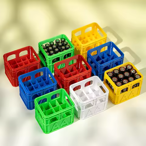 3D-Printed Stackable Battery Organiser – 12-Compartment Large Capacity Storage Box, Suitable for AA,