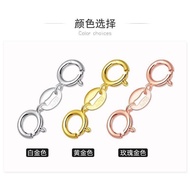 Customized Accessories 18k Gold Spring Buckle Double Head Au750 Accessories diy Bracelet Necklace Ex