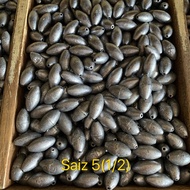 TIMAH/BATU LADUNG PANCING SAIZ 5[1/2] (10 BIJI)