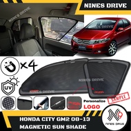 [ Premium Magnetic ] Honda City Gm2 2008-2013 Magnetic Window Sunshade | Car Sun Shade Net Magnet ( 