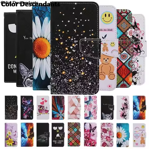 Painted Flip Leather Case On For Huawei P Smart Z 2020 Y5 Y6 Y7 Y9 Prime 2019 Y5P Y6P Y7P Phone Wall