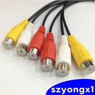 [Szyongx1] 2x3 RCA Male Jack to 6 RCA Female Plug Splitter Audio Video AV Adapter Cable