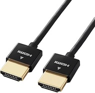 Elecom DH-HD14SS07BK HDMI Cable, 0.7m, 4K x 2K, Super Slim, Black