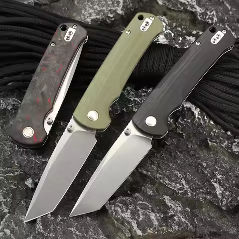 GT-T0041 Portable Folding Knives 14C28N Steel G10 Handle Camping Hiking Survival Knife EDC Hand Tool