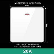 LEJIA Ultra Frameless white Wall Glass Panel Switch 13 Amp Modern Lighting Switch Universal 3-pin pl