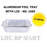 [LHC] 1650 ALUMINIUM FOIL TRAY WITH LID 5PCS-10PCS / ALUMINIUM RECTANGULAR FOIL TRAY / BEKAS ALUMINI