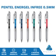 Pentel Energel Infree 0.5mm Retractable Gel Roller Pen Office School Supplies Ergonomic Smooth Comfort Grip Design