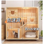 100% Brand New百分百全新  實木貓別墅  室內貓屋  超大貓窩  可視貓籠  包送貨服務