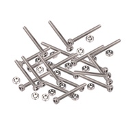 M2 x 20mm Long Hex Socket Knurled Cap Screws Bolts Nuts Set 20Pcs