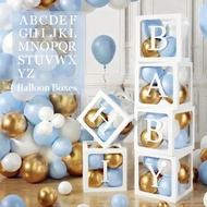 Transparent Balloon Box 27x27cm Letter A–Z Balloon Box for Baby Birthday Party Love Anniversary