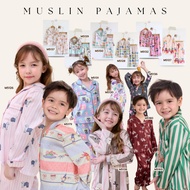 Collection Of Cute Pattern Pajamas Muslin Silk Saatin Size 100-160 cm. Baju Tidur Perempuan Pyjamas 