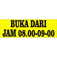 Open HOURS 8 TO 9 Can be customized