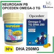 NEUROGAIN PB 30 CAPSULES / Opceden Omega-3 TG DHA 250 Softgels- fish oil suitable for kids and pregn