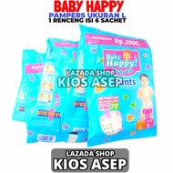 Popok Pampers Baby Happy Pants Ukuran L 1 Renceng Isi 6 Sachet