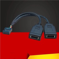 USB 9PIN to 2Port TYPE-E KEY-A Cable USB Front Panel Adapter Cable USB2.0 9PIN To Type C Front Panel