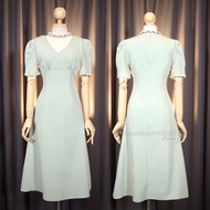 [พร้อมส่ง] [LUXURY707] มิดิเดรสเกาหลี  ทรงสุภาพ (VO8105)