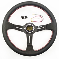 14 inches Leather steering wheel Racing steering wheel sports steering wheel Auto steering wheel Hig