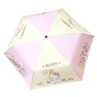 Japan Sanrio - Hello Kitty 正版 縮骨遮 摺疊傘 銀膠布 便携 超輕 三折傘 防曬 防紫外線 凱蒂貓 (粉紅x粉黃)