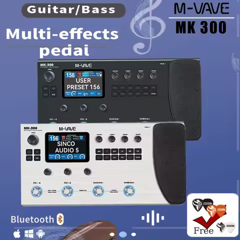 M-VAVE MK300 Guitar Bass Multi-Effects Processor ANN Neural Amp Modeler 320+FX 120Amp 10H Battery Lo