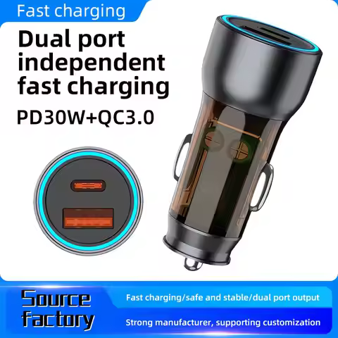 Car Charger USB Type-C Power Adapter Dual Port Quick Charge 3.0 30W USB Phone Charger PD Fast Chargi
