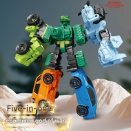 Five-in-One Combined God of War Transforming Robot - Multi-Vehicle to Robot Action Figure, Colorful 