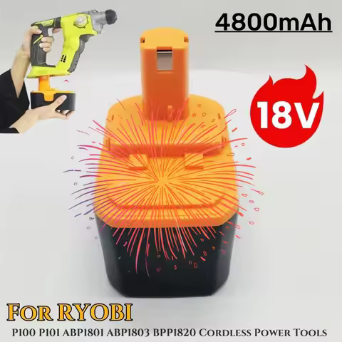 For Ryobi 18V 4800mAh Ni-MH Rechargeable Battery Cordless Power Tool