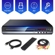 MonQiQi DVD เครื่องเล่นแผ่น เครื่องเล่นดีวีดี DVD VCD CD USB RW+HDMI Player เครื่องเล่นmp3 เครื่องเล่นวิดีโอพร้อมสาย HDMI และช่องต่อไมโครโฟน