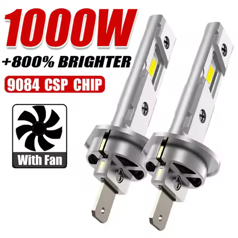 H1 H7 LED Headlight Bulbs CANBUS Lights Mini Lamp 1:1 Size New Wireless H1 H7 Fog Light with Fan Car