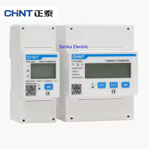 CHINT Multifunction Power Programable V A W KWH DTSU666 Energy Meter 1 / 3 Phase 220V 380V Digital W