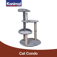 [119307] Kanimal Cat Tree Toys 3-Storey Condo Bed With Scratching Post L Size 60x49x101 Cm.