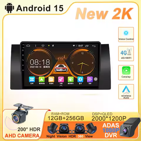 Car Radio Carplay For BMW 5/7 Series X5 E53 E38 E39 M5 Navigation GPS Android Auto Stereo 4G Wifi Mu