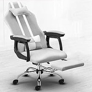 Office Desk Chair with Armrest Office,Armchair Breathable Fabric,Ergonomic Extra Padded Computer Desk Chair with Adjustable Task Chair Gas lift SGS tested,with Headrest and Retractable Footrest,Grey
