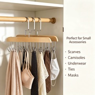 No-drill Solid Wood 8-Hook Clothes Drying Rack Strap Storage Clothes Hanger Home Tie Drying Rack