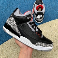 Air Jordan 3 AJ3 Joe 3 black cement Burst pattern couple high quality casual sports basketball shoes