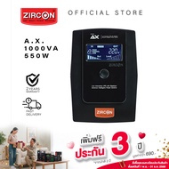 ZIRCON เครื่องสำรองไฟ (UPS) รุ่น AX 1000VA/550W รับประกัน 2 ปี -Official Store-