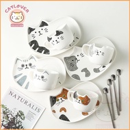 CatLover Collection Coffee Cup Saucer Set Cat Design - Coffee Cup / Coffee Glass / Cat Plate / Cat C