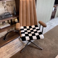 BW-6💖Checkered Square Chair Mat Bedroom Dressing Table Floor Mat Office Chair Cushion Sofa Stool Mat Checkered Carpet Ma