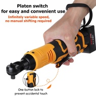 200N.m Cordless Electric Wrench Ratchet Rechargeable Scaffolding Right Angle Wrench 3/8 with 2 Batte
