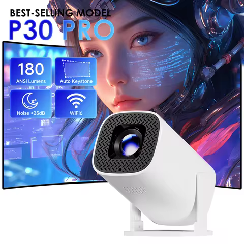 HONGTOP P30 PRO Smart Mini Projector Android 14 WiFi6 BT 5.0 Support 4K 1280*720P Smart Home Cinema 