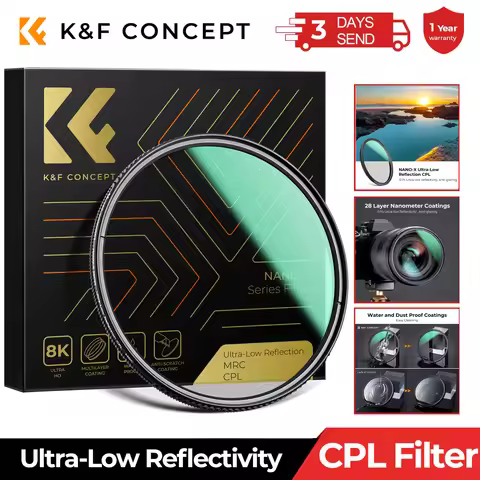 K&F CONCEPT Ultra-Low Reflectivity Circular Polarizer Filter with 28 Multi-Layer Coatings Ultra-Slim