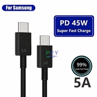 45W PD Fast Charging Type-C to Type-C Data Cable 5A For Samsung Galaxy S20 S22 S23 S24 S25 Ultra Not
