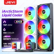 JEYI Liquid Cooler 120/240/360, ARGB CPU AIO Water Cooler, Water Cooling PC, Support Intel & AMD, Ef