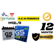 (Installation Provided)Bateri Kereta M42 GS BATTERY O.E.M 55B20 l PERODUA MYVIBEZZAARUZATIVATOYOTA