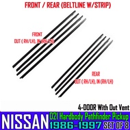 คิ้วรีดน้ำ ยางรีดน้ำ ขอบกระจก นิสสัน บิ๊กเอ็ม Big-M NISSAN รุ่น D21  4ประตู ปี 1986 - 1997 ตรงรุ่น ยางรีดน้ำ