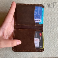 Card wallet 8x10cm, vertical waxed cowhide wallet, clutch wallet, high quality genuine leather men's