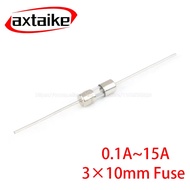 20PCS 3*10mm 3.6*10mm FUES 250V T / F F100mA 0.1A 0.5A 1A 2A 3A 3.15A 4A 5A 6.3A 8A 10A 15A Time-lag